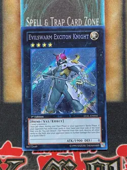 Yugioh Evilswarm Exciton Knight LVAL-EN056 Secret Rare 1st Ed LP - Image 1