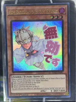 YuGiOh! Ash Blossom & Joyous Spring RA05-EN091 Ultra Rare 1st Edition Near Mint - Image 1