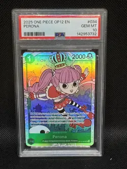 One Piece Perona PSA 10 OP12-034 Legacy of the Master Foil Gem Mint SR - Image 1