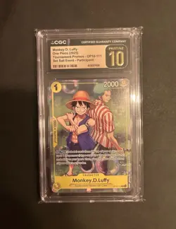 One Piece Luffy Zoro OP10-111 Set Sail Promo CGC Pristine 10 Gem Mint Tournament - Image 1