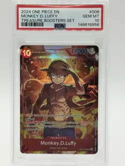 2024 One Piece EN Monkey D. Luffy ST10-006 SR Treasure Boosters Set PSA 10 - Image 1