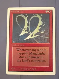 Magic the Gathering MTG Unlimited Manabarbs NM- (Beta Bob) - Image 1