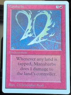 Magic the Gathering MTG Unlimited Manabarbs NM (Beta Bob) - Image 1