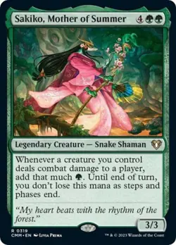 Sakiko, Mother of Summer - Light Play MTG Commander Masters - Image 1