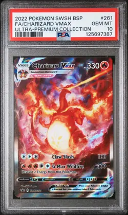 2022 Pokemon SWSH BSP Full Art Charizard Vmax #261 Ultra Premium Coll PSA 10 (QT - Image 1