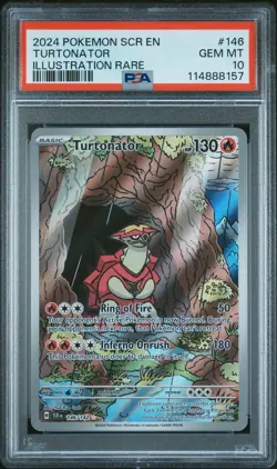 2024 POKEMON SCR EN-STELLAR CROWN #146 TURTONATOR ILLUSTRATION RARE PSA 10 - Image 1