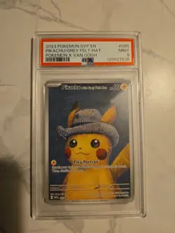 Pokemon SVP Black Star Promo #085 Van Gogh Pikachu with Grey Felt Hat PSA 9 Mint - Image 1