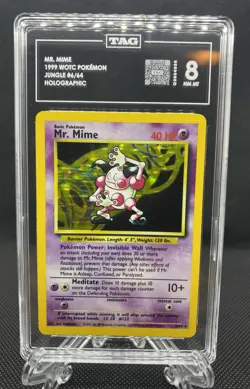 1999 Pokemon Jungle Unlimited Mr. Mime Holo Rare (No Symbol Error) 6/64 TAG 8 - Image 1