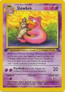 Slowbro 43/62 Fossil Set 1st Edition Vintage 1999 Pokemon Card - Image 1