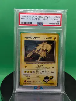 PSA 10 Rocket's Zapdos 145 Gym 2 Challenge Holo Rare 1999 Japanese Pokemon Card - Image 1