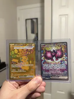 Pokemon TCG Prismatic Evolutions Pikachu EX Hyper Rare Gold Card & Pedharunt ex - Image 1