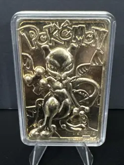 Vintage 1999 Nintendo 23K Gold Plated Pokemon Card - Mewtwo w/ protective case - Image 1