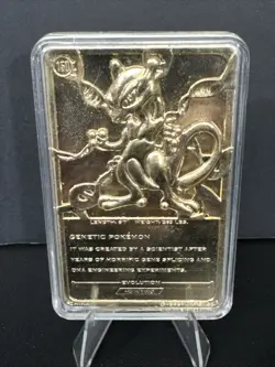 Vintage 1999 Nintendo 23K Gold Plated Pokemon Card - Mewtwo w/ protective case - Image 2