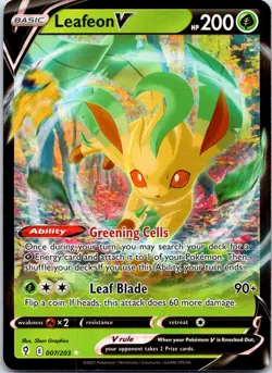 Leafeon V 007/203 Holo V Rare Evolving Skies Pokemon Holo NM - Image 1