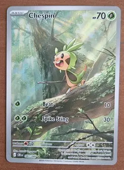 Pokemon TCG Chaos Rising Chespin Full-Art Illustration Rare 087/086 - Image 1