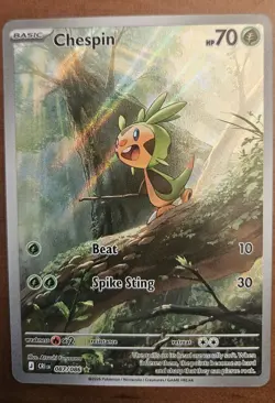 Pokemon TCG Chaos Rising Chespin Full-Art Illustration Rare 087/086 - Image 3