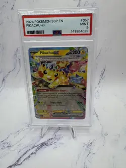 2024 POKEMON SSP EN-SURGING SPARKS #057 PIKACHU EX PSA 9 - Image 1