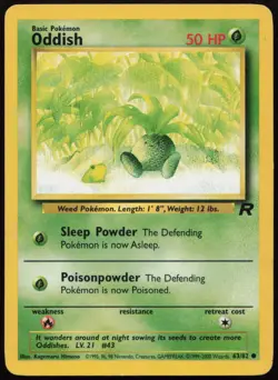Oddish 63/82 LP Team Rocket Common Unlimited Pokemon - Image 1