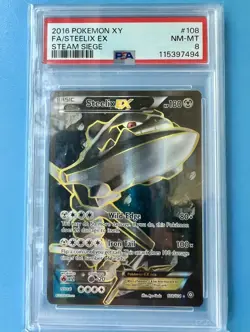 2016 POKEMON XY STEAM SIEGE #108 FULL ART/STEELIX EX PSA 8 - Image 1