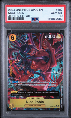 2024 One Piece #107 Nico Robin PSA 10 Alternate Alt Art OP09-107 Emperors World - Image 1