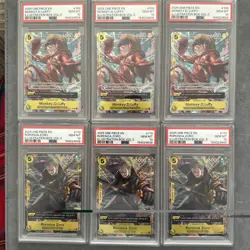 6 Total PSA 10 ONE PIECE ILLUSTRATION BOX Vol. 3 PSA 10 RORONOA ZORO & LUFFY - Image 1