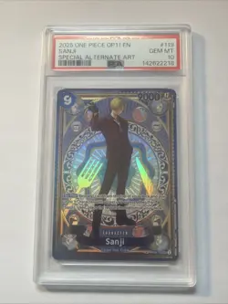 PSA 10 2025 One Piece OP11 English Special Alternate Art #119 Sanji - Image 1