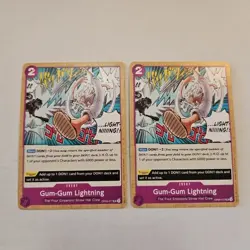 2X One Piece Gum-Gum Lightning (OP09-077/229) OP09 Emperors in the New World NM - Image 1