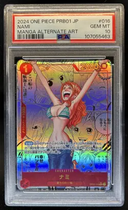 2024 One Piece Japanese Nami Manga Alt Art #OP01-016 PSA 10 GEM MINT - Image 1