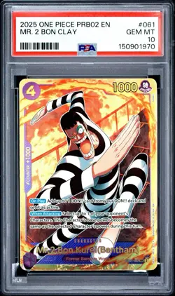 2025 One Piece PRB02-061 Premium Booster Vol 2. Mr. 2 Bon Clay PSA 10 - Image 1