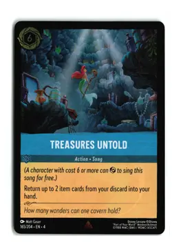 TREASURES UNTOLD ACTION SONG 165/204 COLD FOIL RARE DISNEY LORCANA NM - Image 1