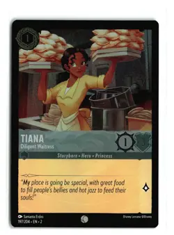 TIANA DILIGENT WAITRESS 197/204 COLD FOIL DISNEY LORCANA NM - Image 1