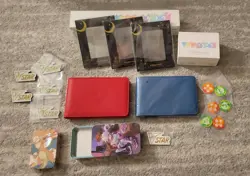 Pokemon Accessories Lot Playmat card Frames Sleeves Dice Box Counters Chinese - Image 1