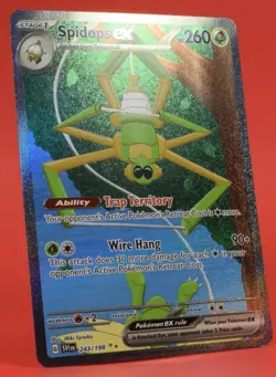 Pokemon TCG English Card Scarlet & Violet Base Spidops ex 243/198 Holo - Image 3