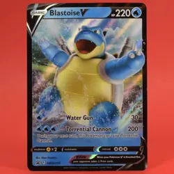 Pokemon TCG English Card Sword & Shield Promo SWSH101 Blastoise V Holo - Image 1