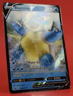 Pokemon TCG English Card Sword & Shield Promo SWSH101 Blastoise V Holo - Image 3