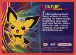 Topps Pokemon Card TV Johto League Champions #172 Pichu - Image 2