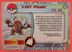 Topps Pokemon Card TV Series 3 #127 Pinsir Silver Holo Foil - Image 2
