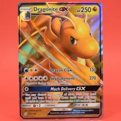 Pokemon TCG English Card Unified Minds Dragonite GX 152/236 Holo Rare - Image 1