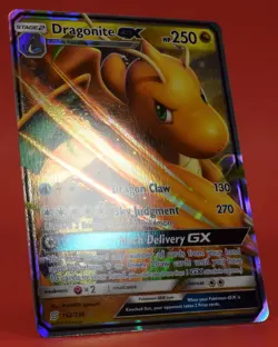 Pokemon TCG English Card Unified Minds Dragonite GX 152/236 Holo Rare - Image 3