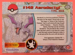 Topps Pokemon TV Card Series 3 #142 Aerodactyl - Image 2