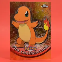 Topps Pokemon Card TV Chrome Series 1 #04 Charmander Holo Foil - Image 1