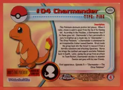 Topps Pokemon Card TV Chrome Series 1 #04 Charmander Holo Foil - Image 2
