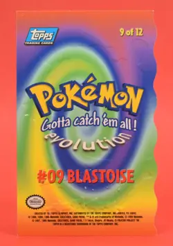 Topps Pokemon Card TV The First Movie Blue Logo 9 of 12 Die Cut #09 Blastoise - Image 2