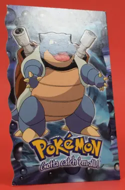 Topps Pokemon Card TV The First Movie Blue Logo 9 of 12 Die Cut #09 Blastoise - Image 3