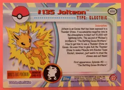 Topps Pokemon TV Card Series 3 #135 Jolteon - Image 2