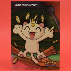 Topps Pokemon Card TV Series 3 Heroes Villains HV9 #52 Meowth Silver Holo Foil - Image 1