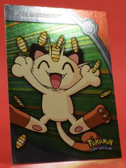 Topps Pokemon Card TV Series 3 Heroes Villains HV9 #52 Meowth Silver Holo Foil - Image 3