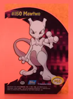 Topps Pokemon Card TV Series 2 Clear PC5 #150 Mewtwo - Image 2