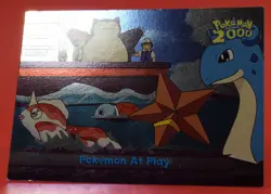 Topps Pokemon Card TV The Movie 2000 #18 At Play Snorlax Lapras Silver Holo Foil - Image 4