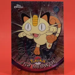 Topps Pokemon Card TV Chrome Series 1 #52 Meowth Holo Foil - Image 1